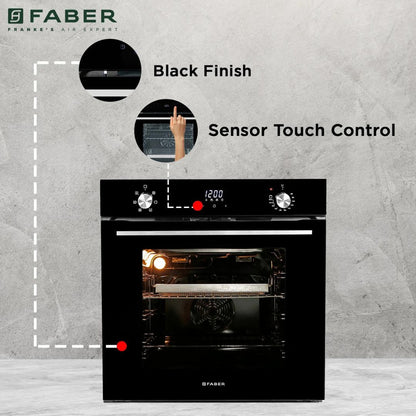 Faber Built In Oven With Air Fryer FBIO 83L 6F AF BK