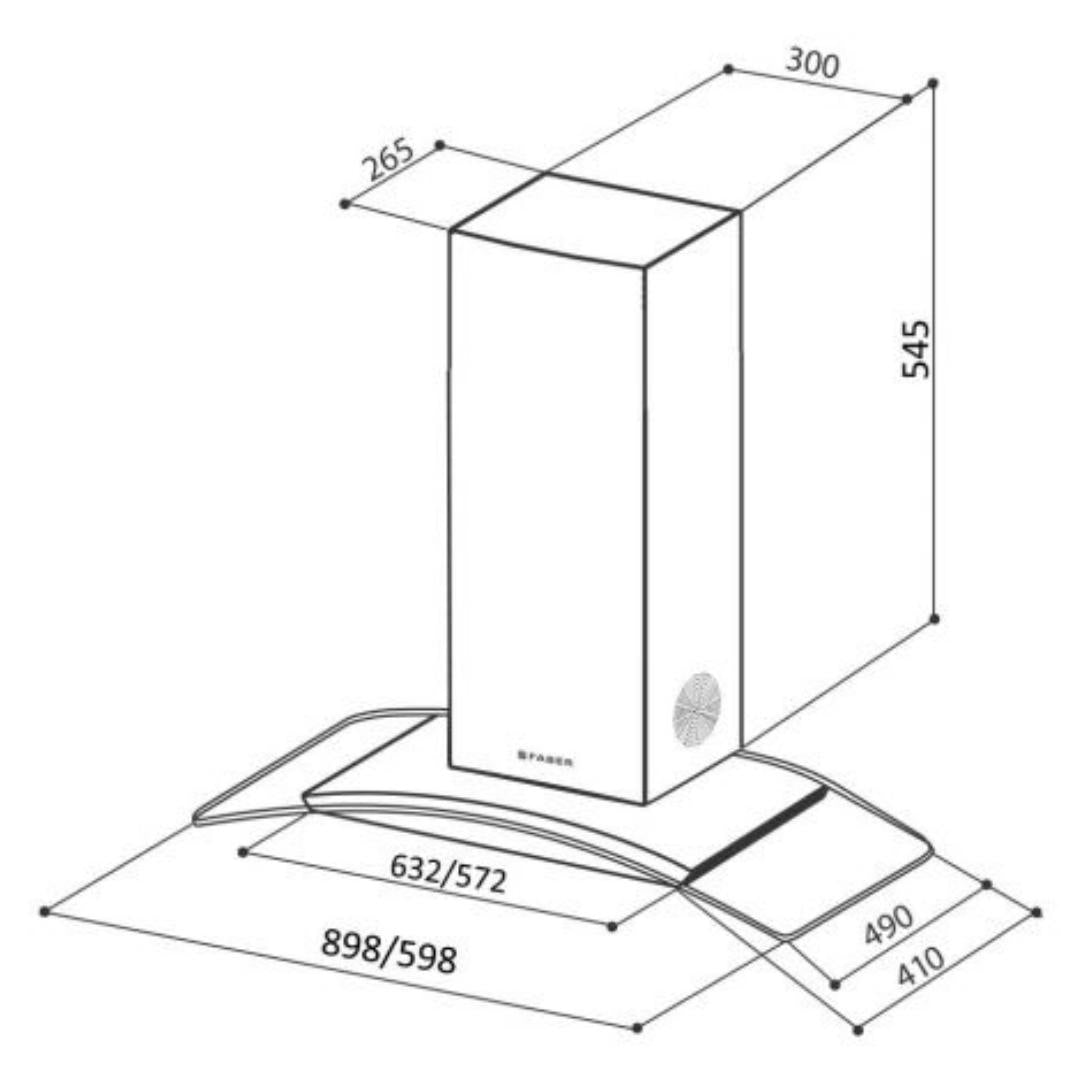 Faber 90 cm Wall Mounted Chimney 3D Hood Series FEEL PLUS 3D T2S2 BK TC LTW 90