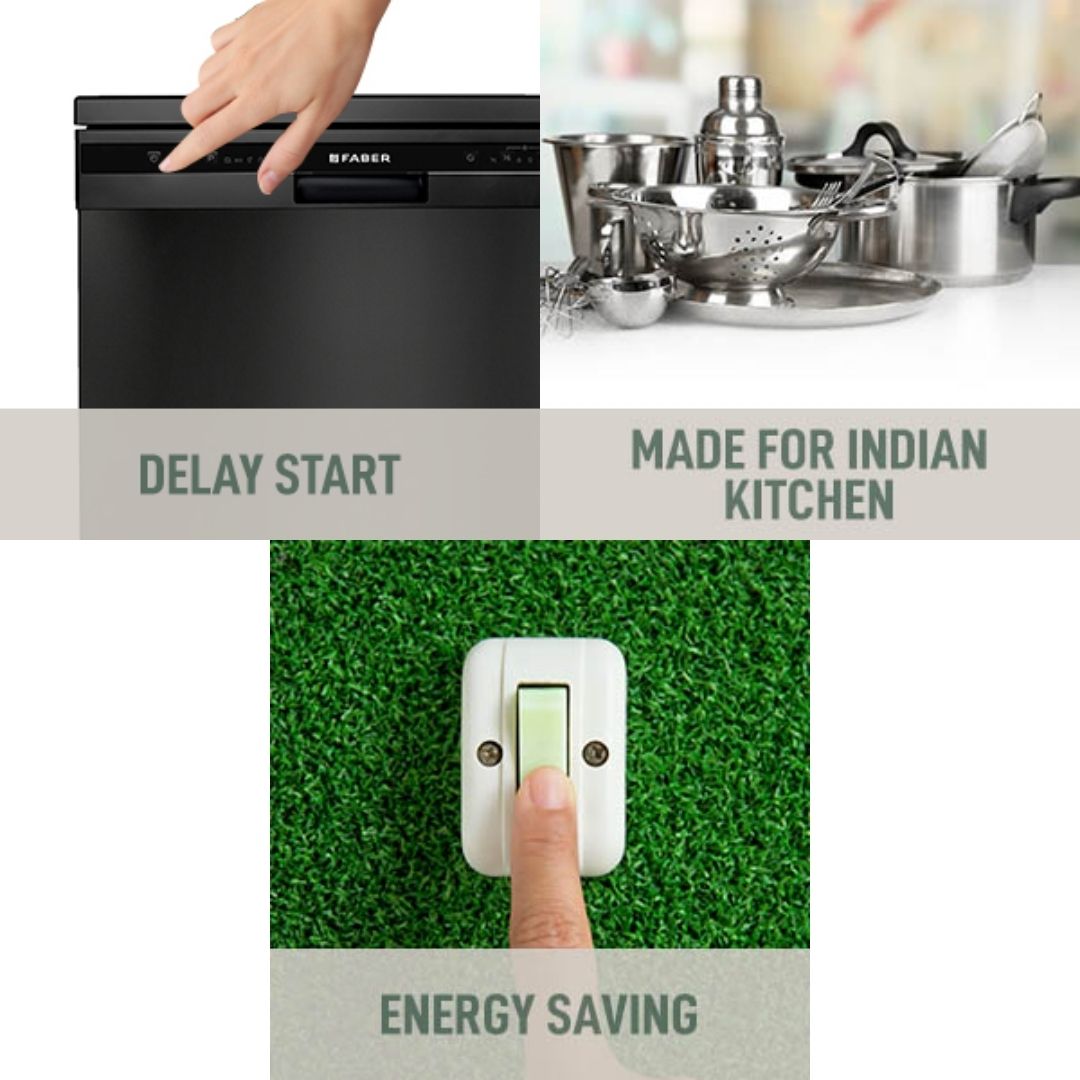 Faber Free Standing Dishwasher FFSD 6PR 12S NEO BK with 12 Place Settings