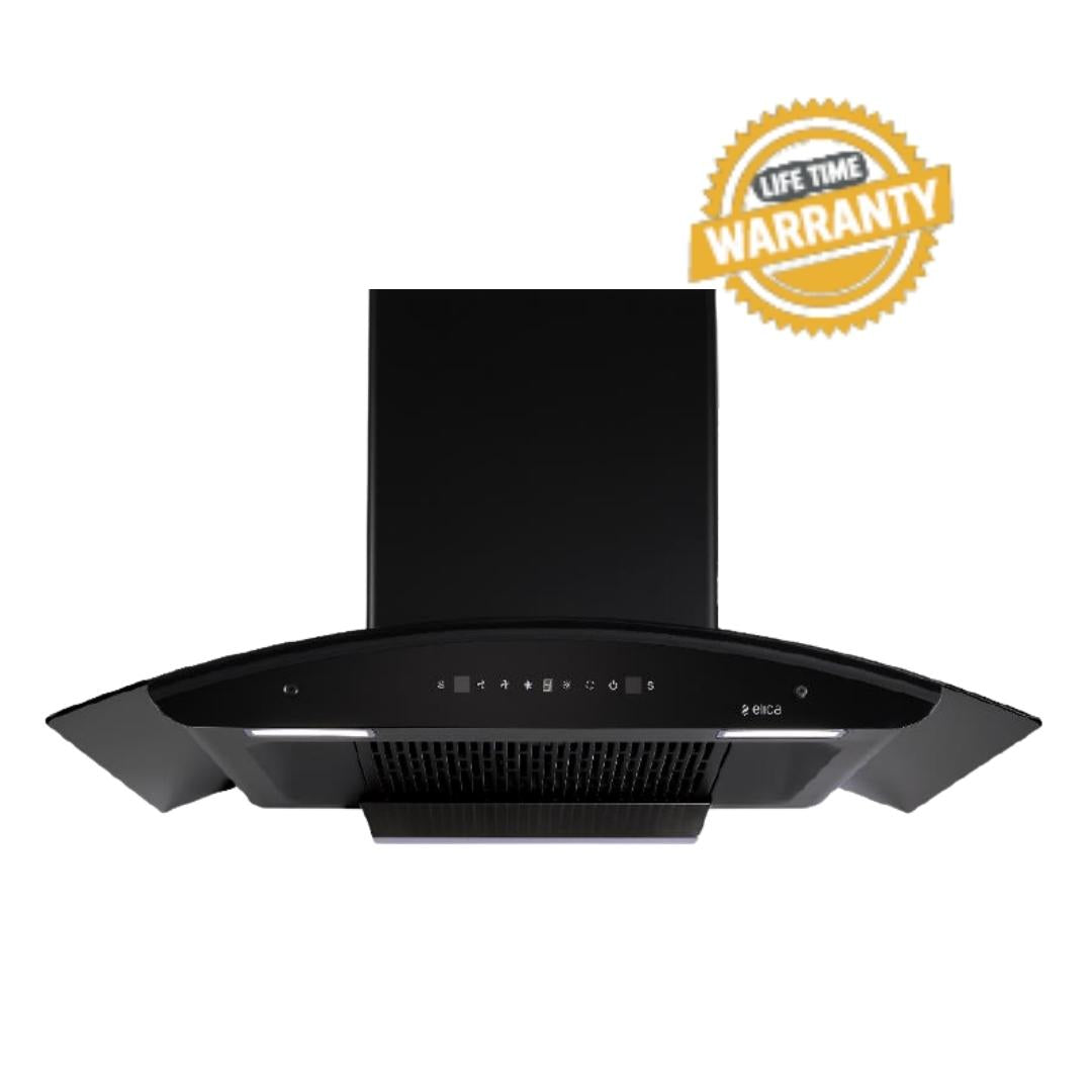 Elica 90 cm Wall Mounted Chimney Auto Clean Hoods Series FLCG PLUS LTW 900 HAC MS NERO