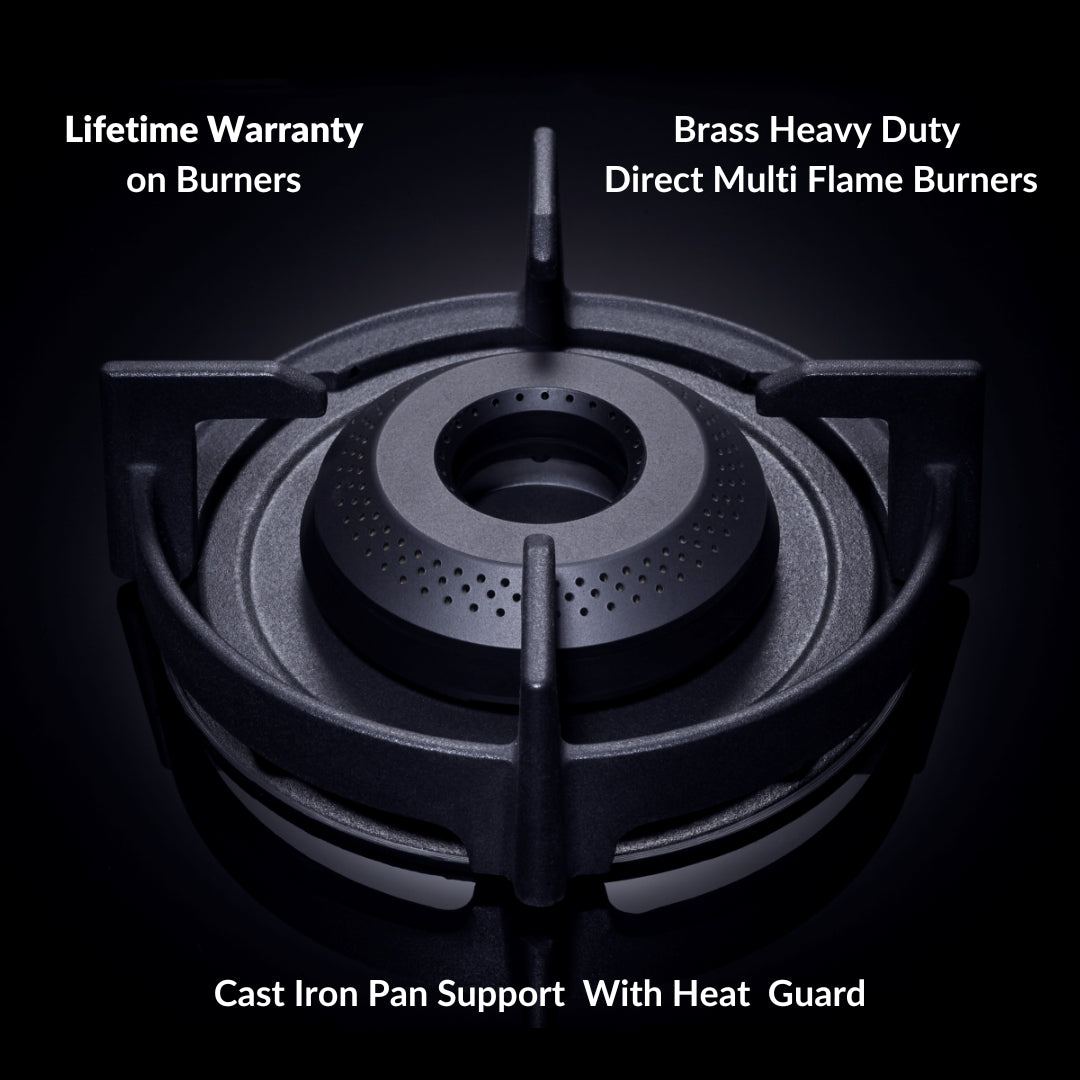 Elica 75 cm 3 Burner Hob Lotus Series FLEXI 375 LOTUS IND HD BRASS