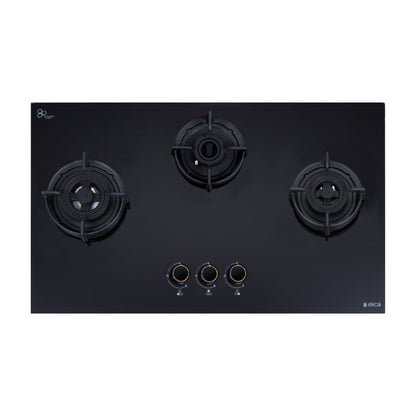 Elica 75 cm Wall Mounted Chimney EFL 3V 751 HAC LTW MS NERO + Elica 75 cm 3 Burner Hob DFS AB Series FLEXI DFS AB 3B 75 DX