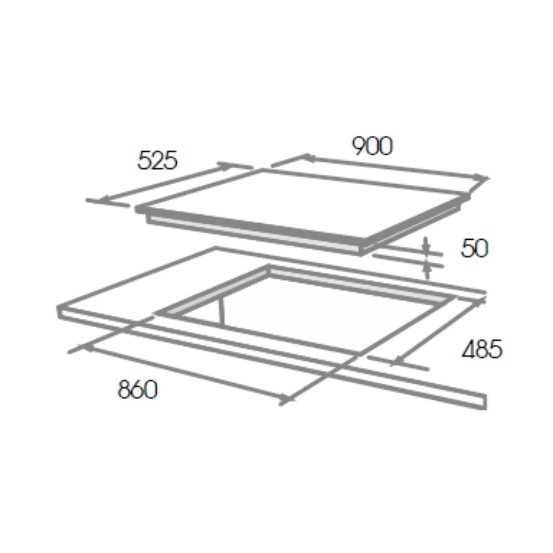 Elica 90 cm 4 Burner Hob Flexi FB Series FLEXI FB HCT 491 DX