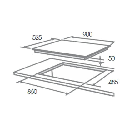 Elica 90 cm 4 Burner Hob Flexi FB Series FLEXI FB HCT 491 DX
