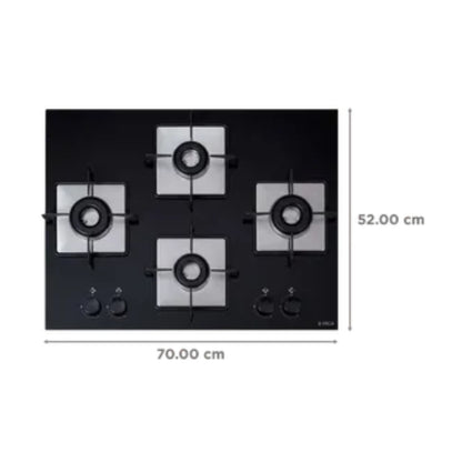 Elica 70 cm 4 Burner Hob Flexi Series FLEXI HCT 470 DX LOTUS BK