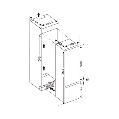 Carysil Built-In Built-In Refrigerator 240 Ltrs Built In Refrigerator