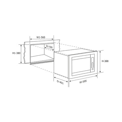 Glen Built In Oven BO 651 MRT BLACK + Glen Built-In Microwave MO 675