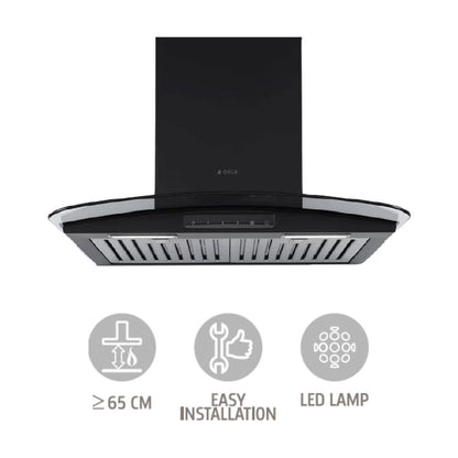 Elica 60 cm Wall Mounted Chimney Decorative Series GLACE TF TRIM ETB PLUS LTW 60 NERO T4V LED