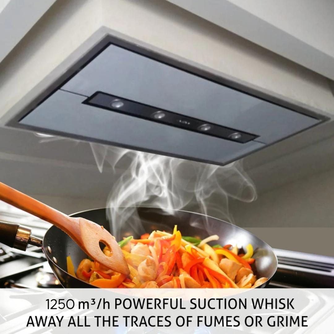 Glen 120 cm Ceiling Mounted Chimney Designer Island Hood Series CH 1010 ISLAND 120 1250
