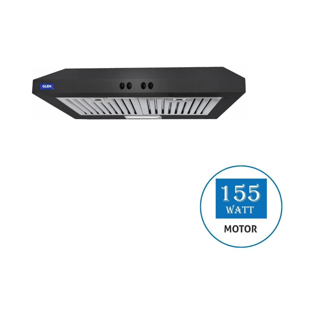 Glen 60 cm Wall Mounted Chimney Straight Line Series CH 6000 JUNIOR Black BF 60cm 1000