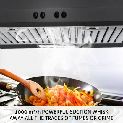Glen 60 cm Wall Mounted Chimney Straight Line Series CH 6000 JUNIOR Black BF 60cm 1000