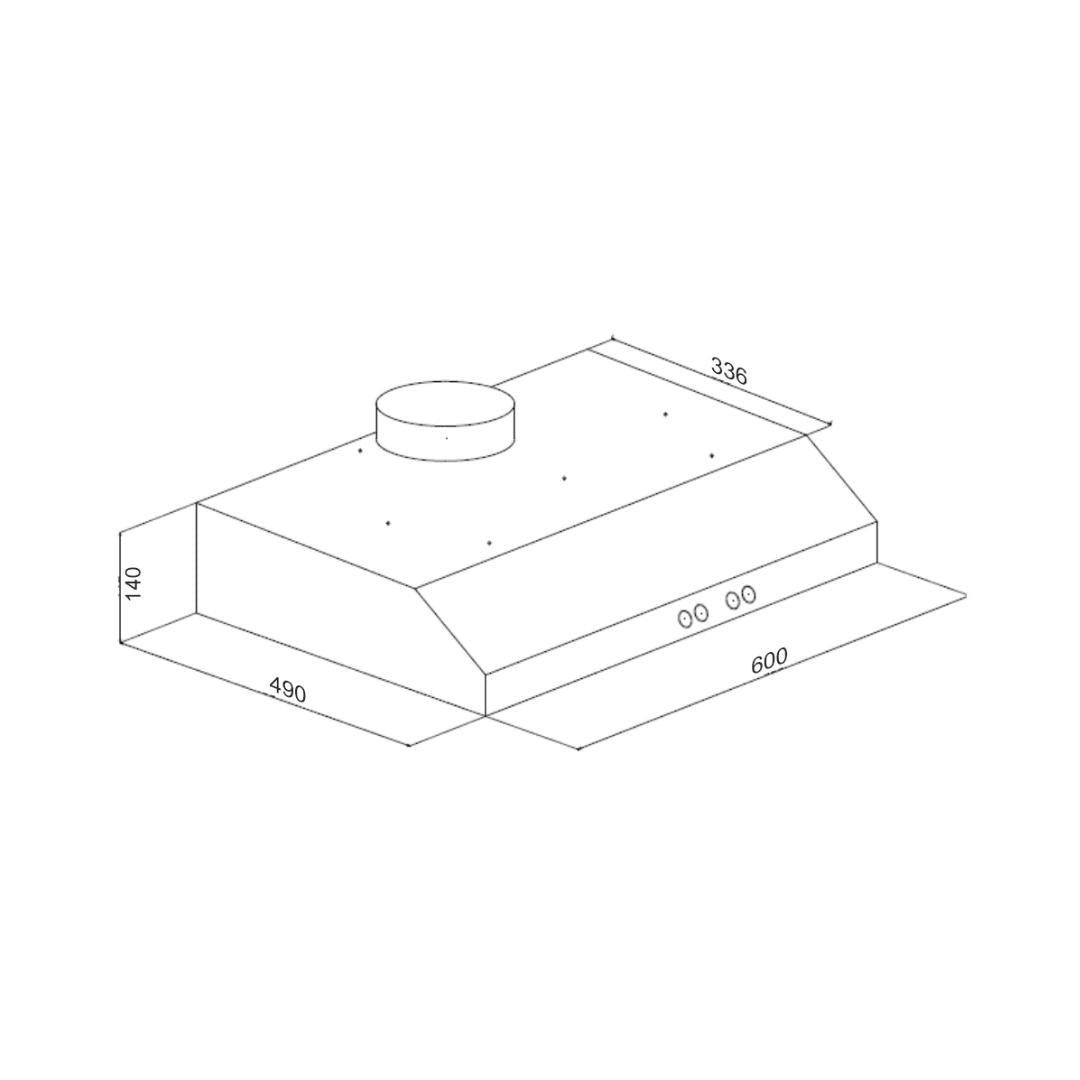 Glen 60 cm Straight Line Chimney Straight Line Series CH 6001 SS PB BF 60