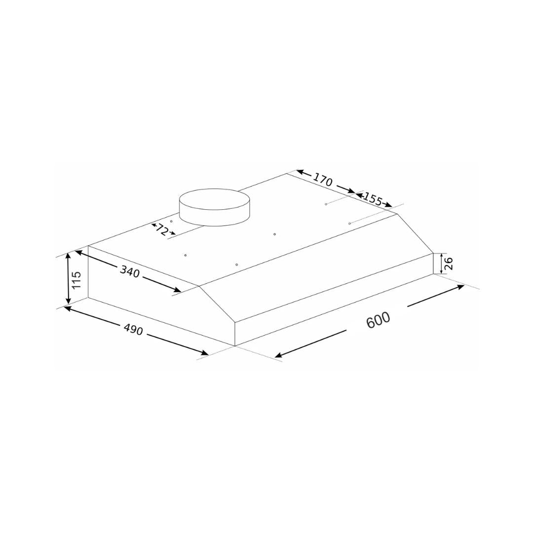 Glen 60 cm Straight Line Chimney Straight Line Series CH 6001 SS TS 60