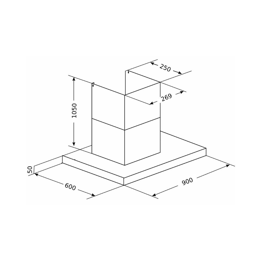 Glen 90 cm Island Chimney Designer Island Hood Series CH 6052 TS ISLAND 90