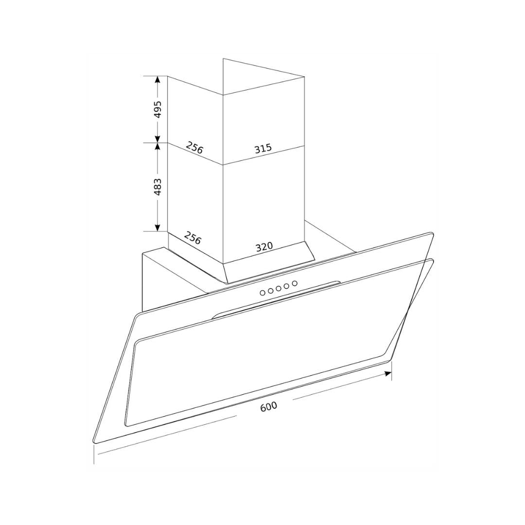 Glen 60 cm Wall Mounted Chimney Designer Hoods Series CH 6079 SG PB 60
