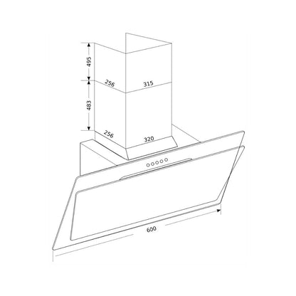 Glen 60 cm Wall Mounted Chimney Designer Hoods Series CH 6079 SG PB 60