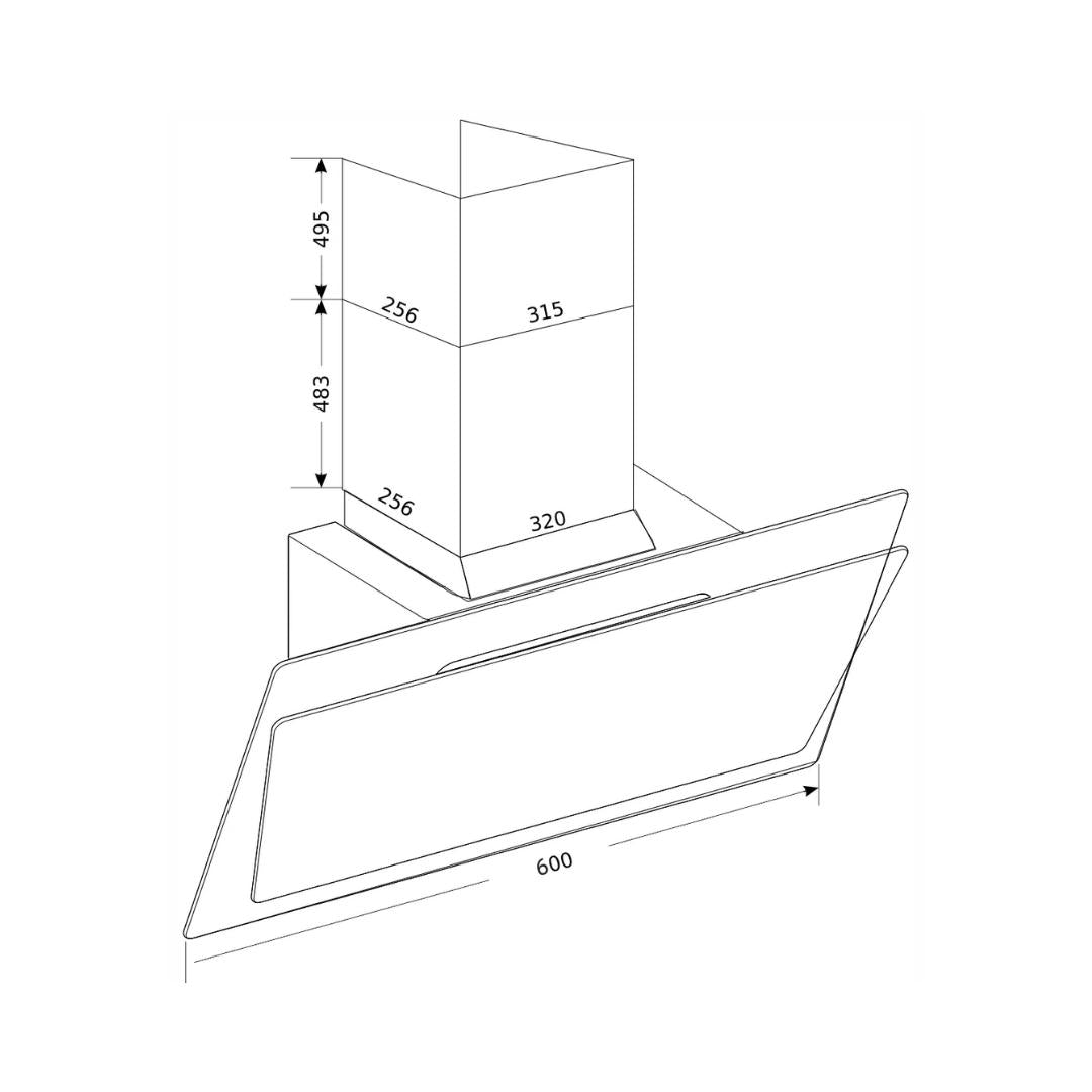Glen 60 cm Wall Mounted Chimney Designer Hoods Series CH 6079 SG TS 60
