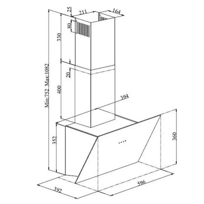 Hafele 60 cm Wall Mounted Chimney BISCOTTI 60