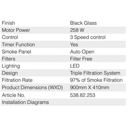 Hafele 90 cm Wall Mounted Chimney TERESA 90