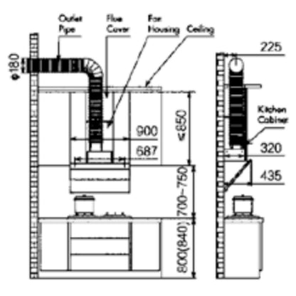 Hafele 90 cm Wall Mounted Chimney TERESA i90 PLUS