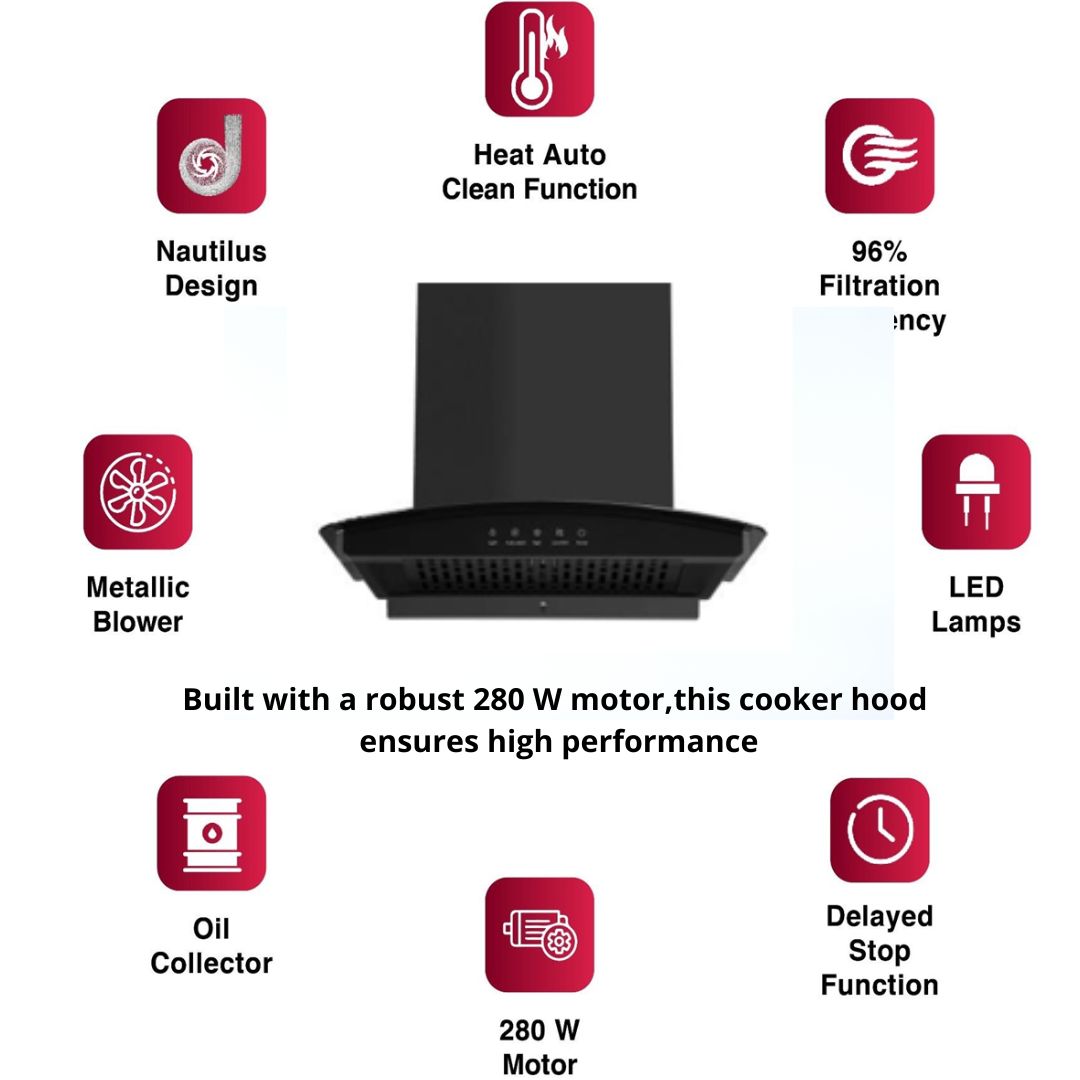 Hafele 60 cm Wall Mounted Chimney FM Series CURVE BOLT 60