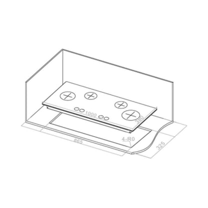 Hafele 100 cm 4 Burner Hob Vortex Series VORTEX 000