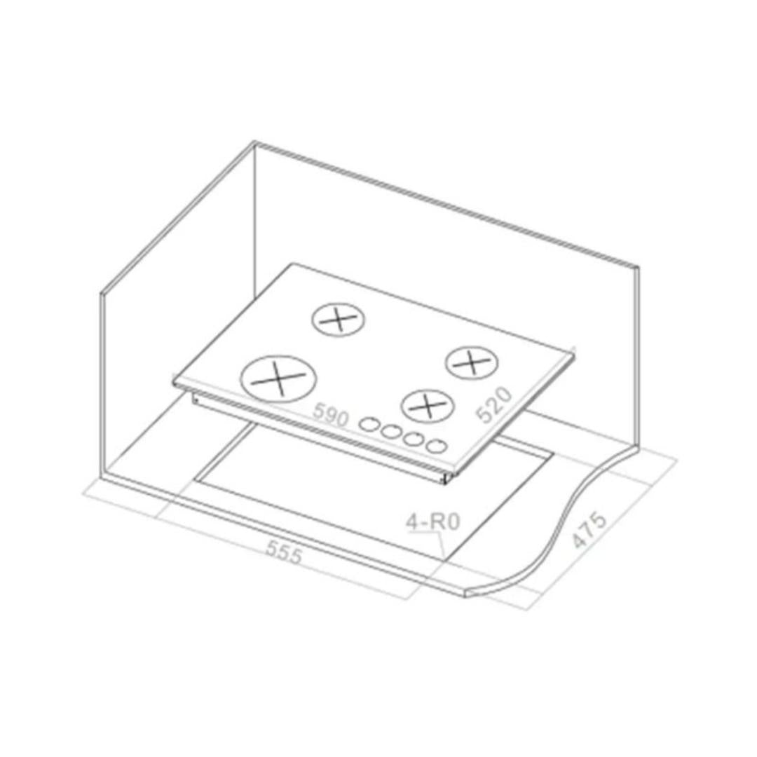 Hafele 60 cm 4 Burner Hob Vortex Series VORTEX 460