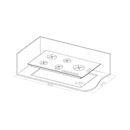Hafele 90 cm 5 Burner Hob Vortex Series VORTEX 590