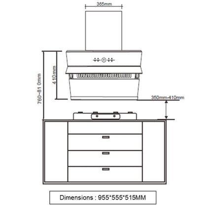 Hafele 90 cm Wall Mounted Chimney TERESA 90 PLUS