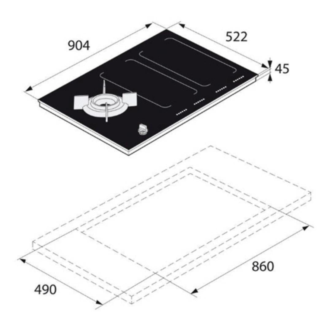 Asko 90 cm 1 Burner Hob Asko Series HIG1995AB