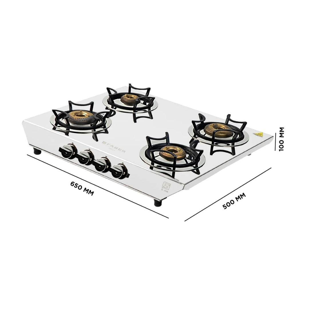 Faber 63 cm 4 Burner Cooktop Hilux Series HILUX MAX 4BB SS