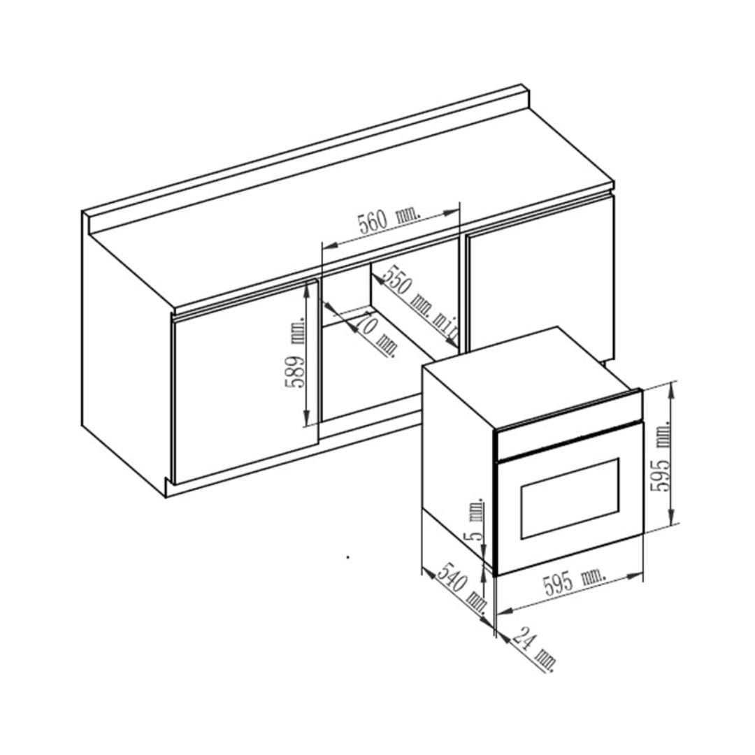 Hindware Built In Oven HELIOS PLUS + Hindware Built-In Convection Microwave MARVELLO BLACK