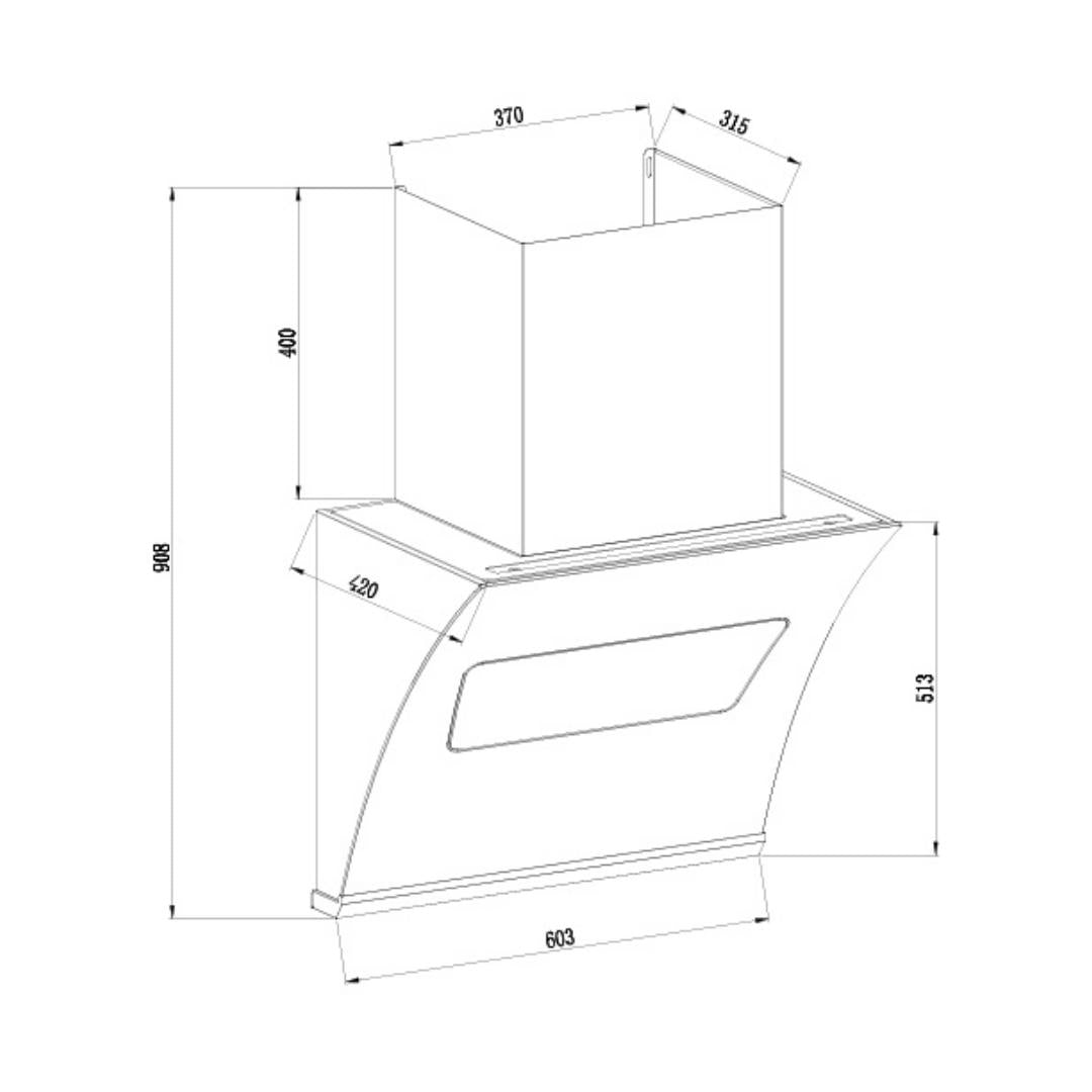 Hindware 60 cm Wall Mounted Chimney Auto Clean Hoods Series ESSENCE 60
