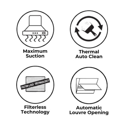 Hindware 90 cm Wall Mounted Chimney Auto Clean Hoods Series ESSENCE 90