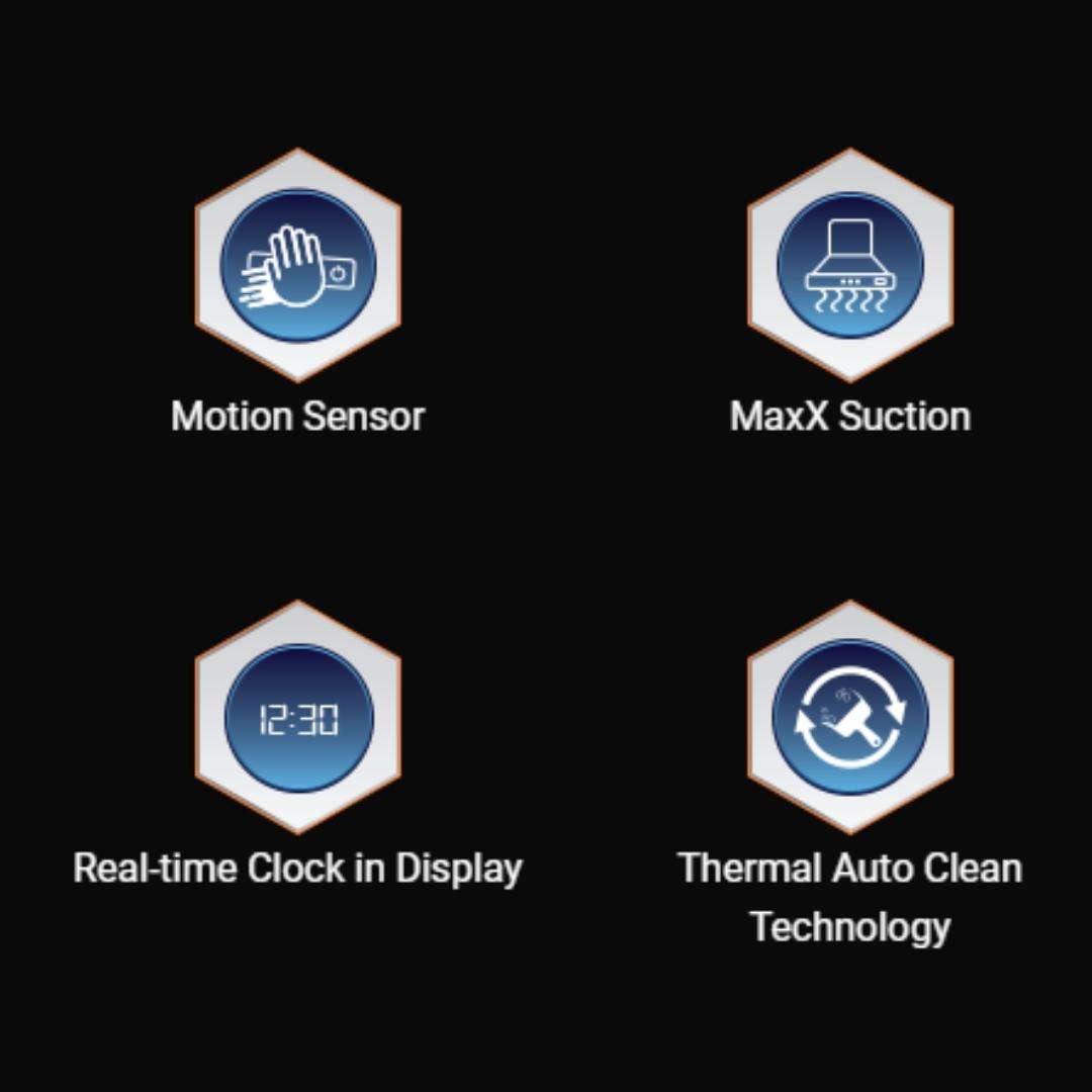 Hindware 90 cm Wall Mounted Chimney Maxx Silence Series OPTIMUS iPRO 90