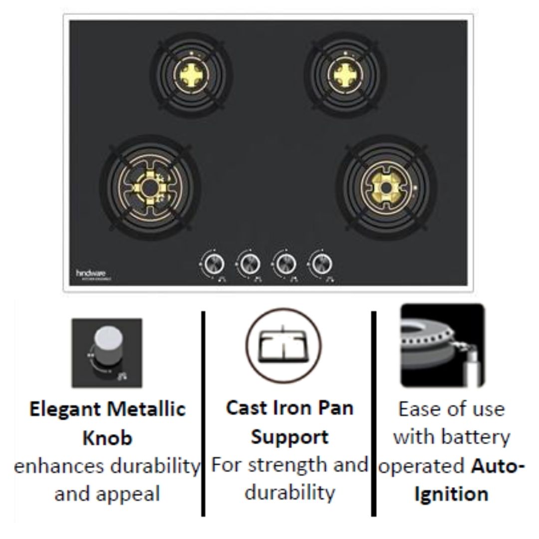 Hindware 80 cm 4 Burner Hob ADONIA 4B 80