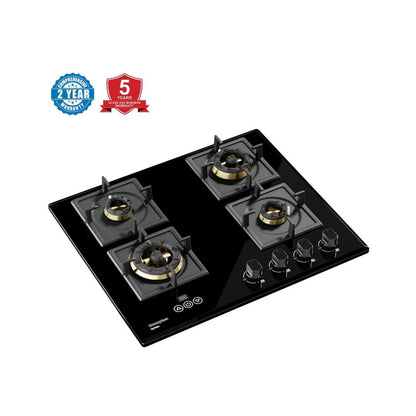 Crompton 60 cm 4 Burner Hob Optime Series HOB-OPFB604TI-MBL
