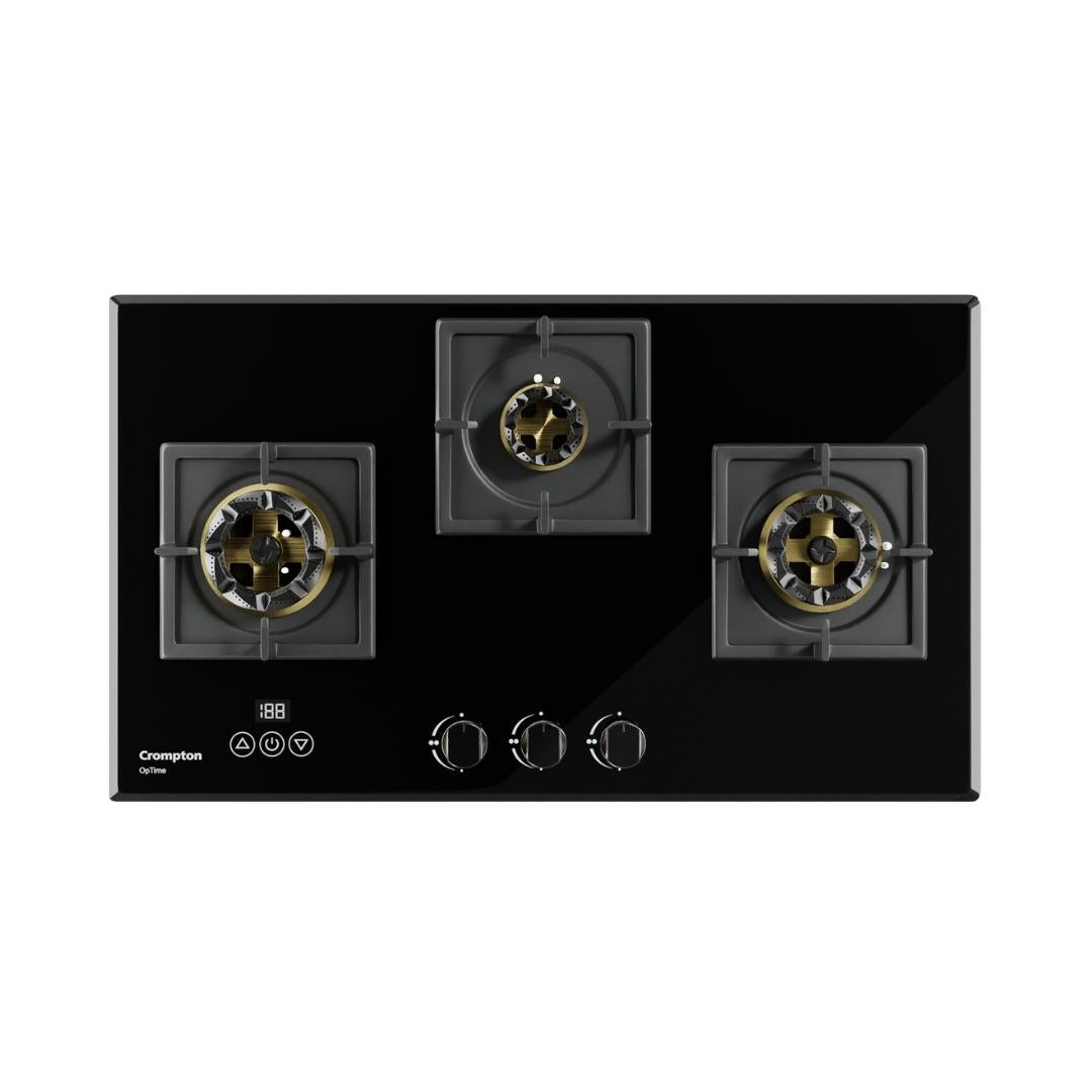 Crompton 78 cm 3 Burner Hob Optime Series HOB-OPFB783TI-MBL