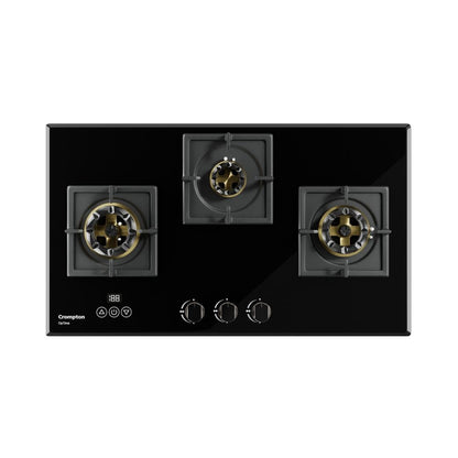 Crompton 78 cm 3 Burner Hob Optime Series HOB-OPFB783TI-MBL