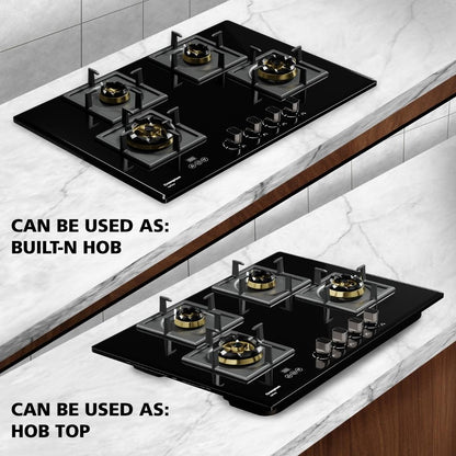 Crompton 78 cm 3 Burner Hob Optime Series HOB-OPFB783TI-MBL
