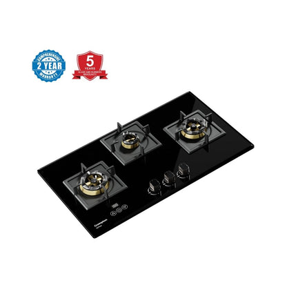 Crompton 78 cm 3 Burner Hob Optime Series HOB-OPFB783TI-MBL