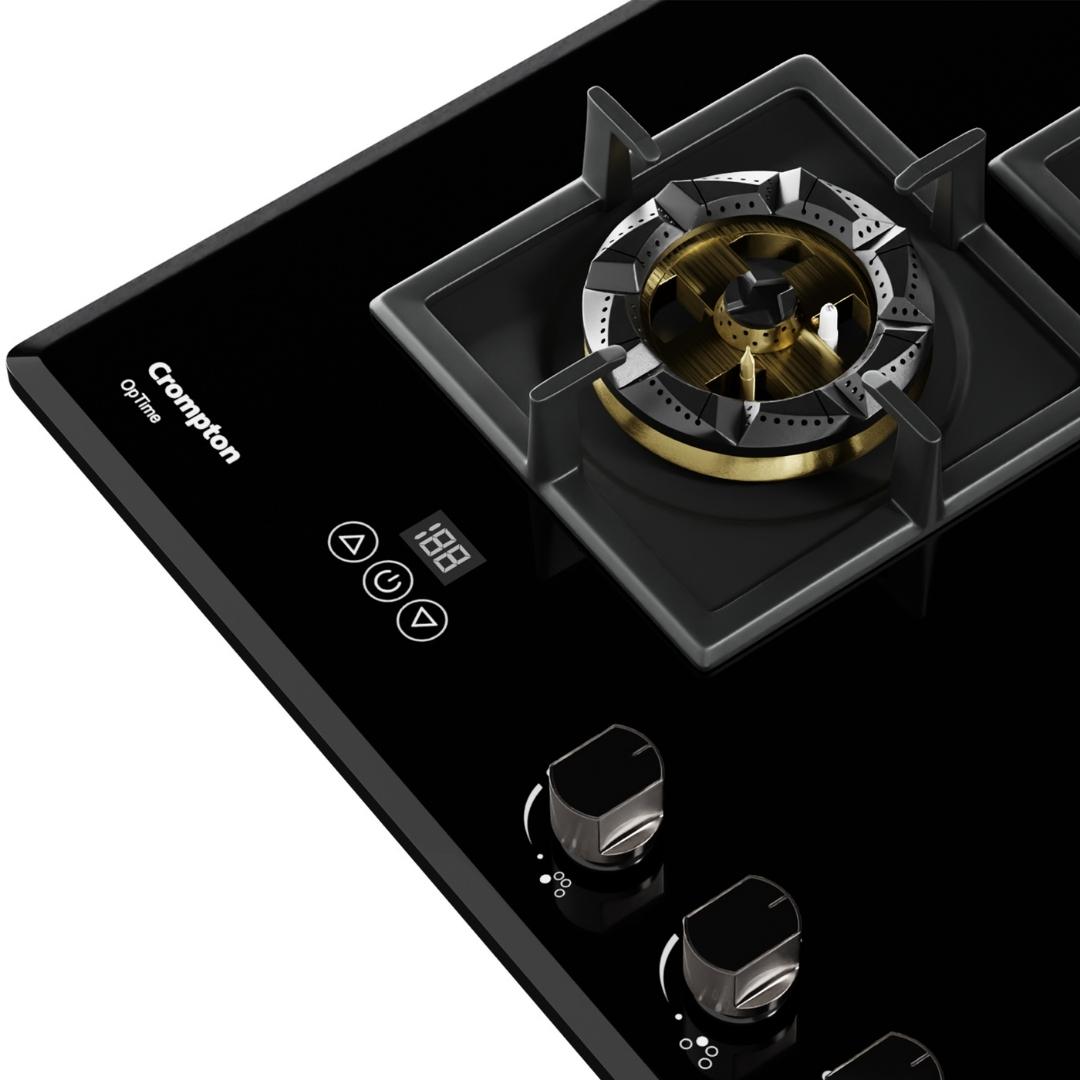 Crompton 78 cm 4 Burner Hob Optime Series HOB-OPFB784TI-MBL