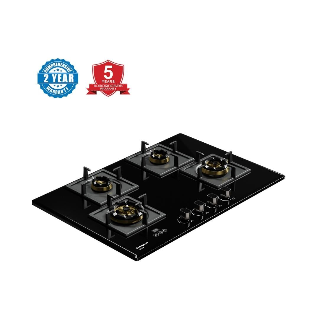 Crompton 78 cm 4 Burner Hob Optime Series HOB-OPFB784TI-MBL