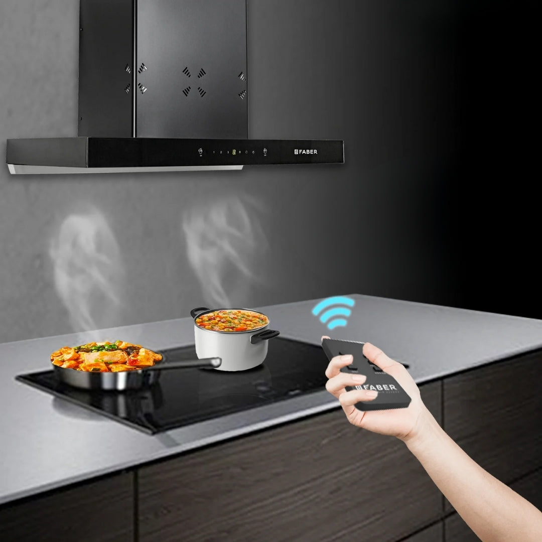 Faber 75 cm Wall Mounted Chimney HOOD CYGNUS IN 3D HC SC FL BK 75