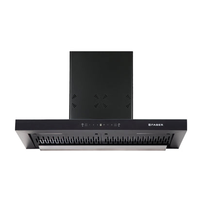 Faber 90 cm Wall Mounted Chimney HOOD CYGNUS IN 3D HC SC FL BK 90