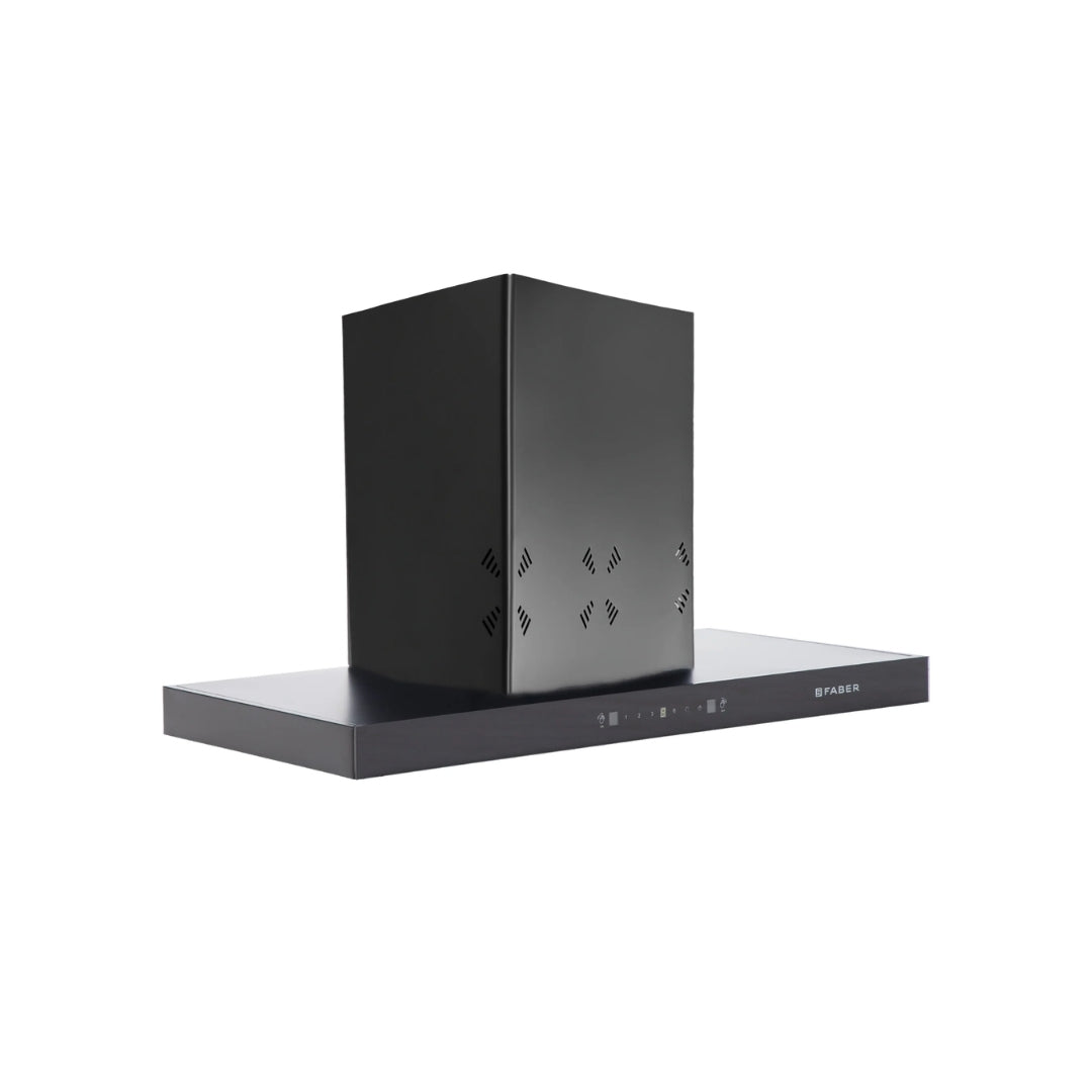 Faber 90 cm Wall Mounted Chimney HOOD CYGNUS IN 3D HC SC FL BK 90