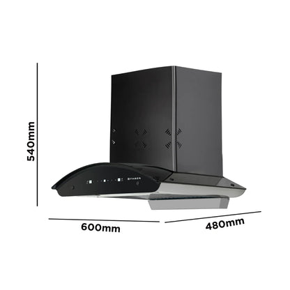 Faber 60 cm Wall Mounted Chimney HOOD ELLORA 3D IN HC SC FL BK 60