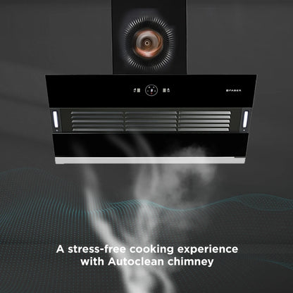 Faber 90 cm Wall Mounted Chimney HOOD VERTIGO FL SC AC BK 90