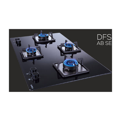 Elica 90 cm Wall Mounted Chimney Auto Sense Auto Sense WDFL 906 HAC LTW MS NERO + Elica 90 cm 4 Burner Hob DFS AB Series IND FLEXI AB 491 DX DFS