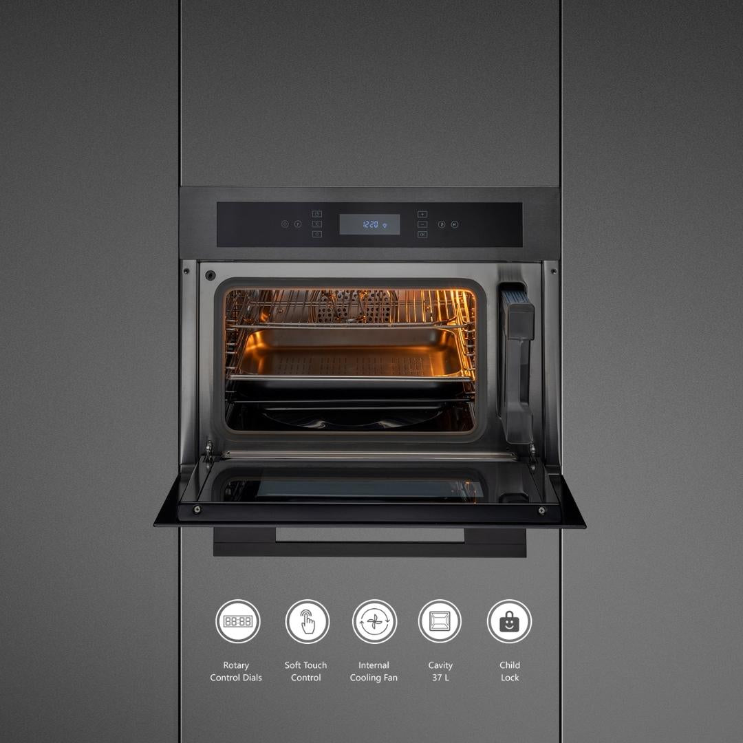 Kaff Built In Oven With Air Fryer OV 81TC BL AFR + Kaff Built-In Microwave KMW HN 6 BLK